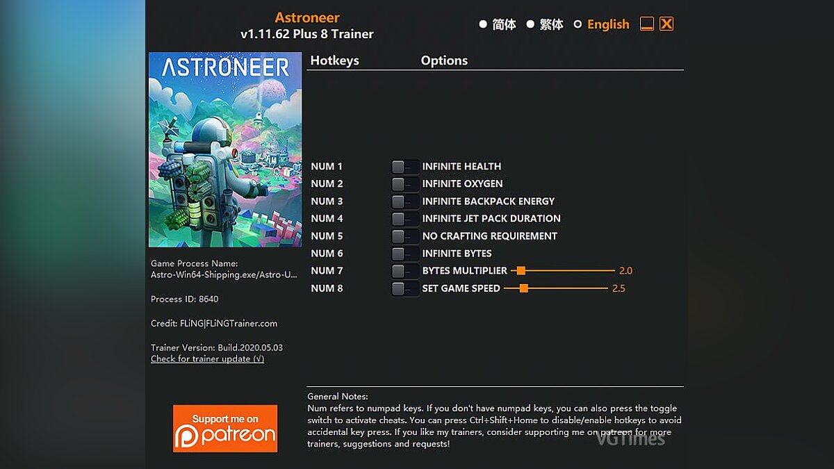 Astroneer — Trainer (+8) [1.11.62]