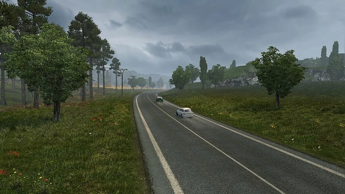Euro Truck Simulator 2 — Realistic Weather Effects. Эффект погоды: Дождь от D.B Creation ETS2 1.37.х