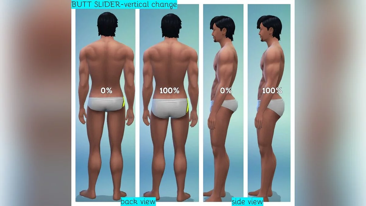 The Sims 4 — Slider adjusting the size of the buttocks and hips