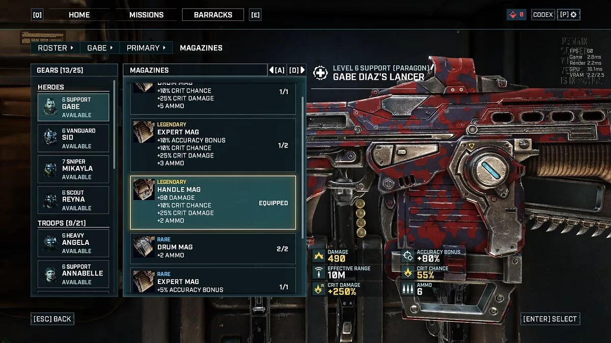 Gears Tactics — Mejora de modificaciones legendarias