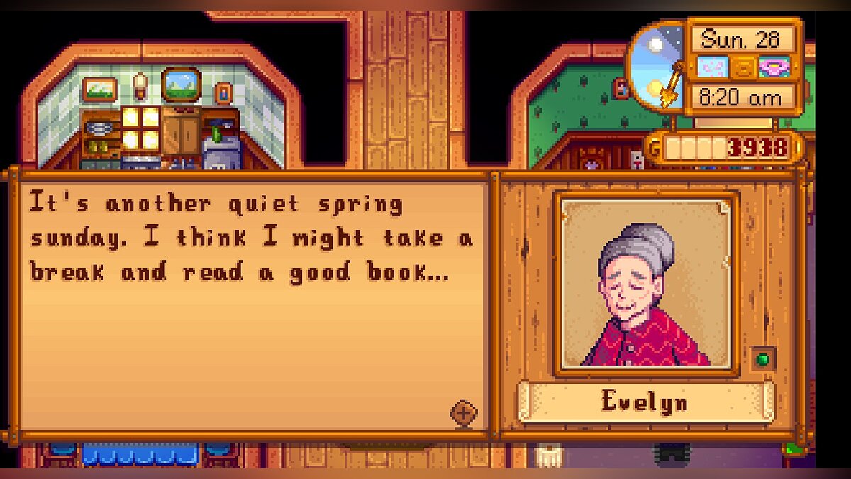 Stardew Valley — Extended dialogue for George and Evelyn