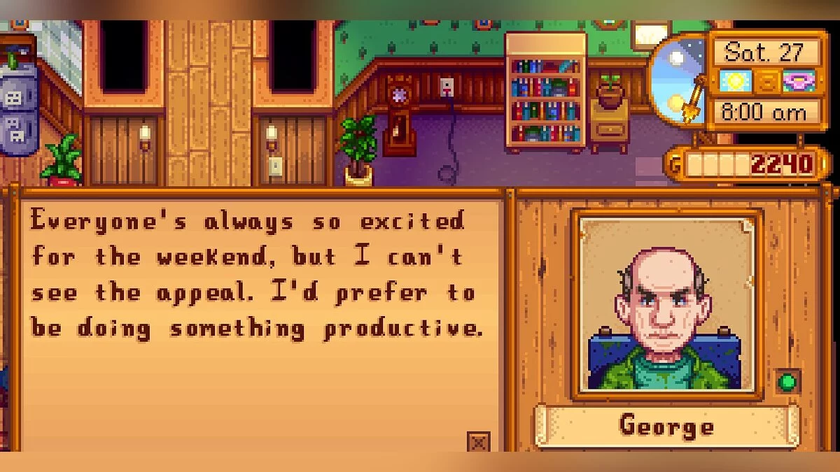 Stardew Valley — Розширений діалог для Джорджа та Евелін