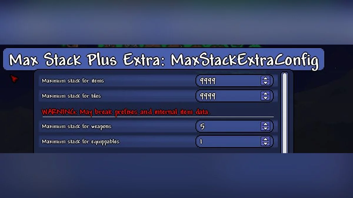 Terraria — Зміна розмірів осередків