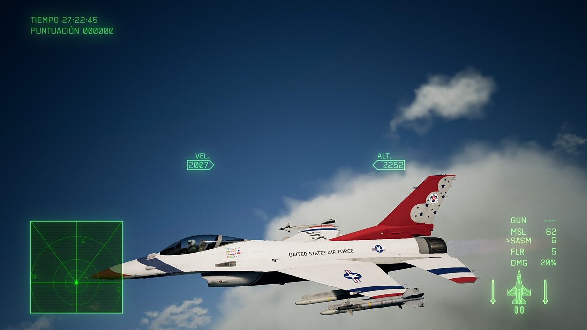 Ace Combat 7: Skies Unknown — Thunderbird coloring page for F-16