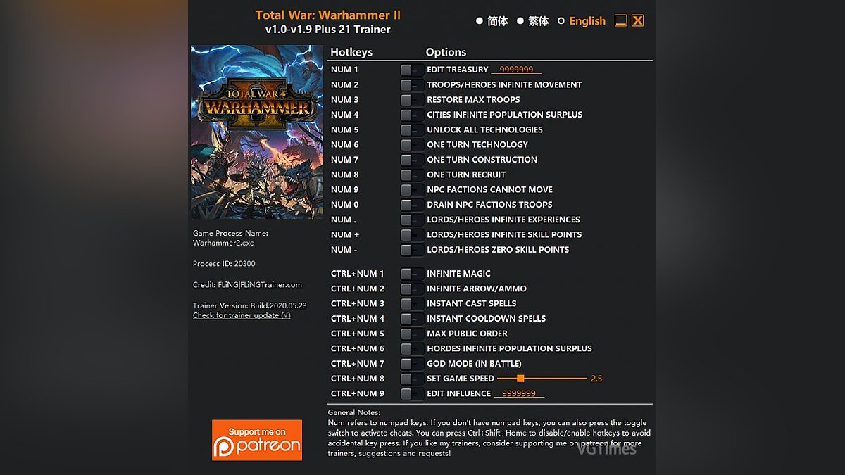 Total War: Warhammer 2 — Trainer (+21) [1.0 - 1.9]