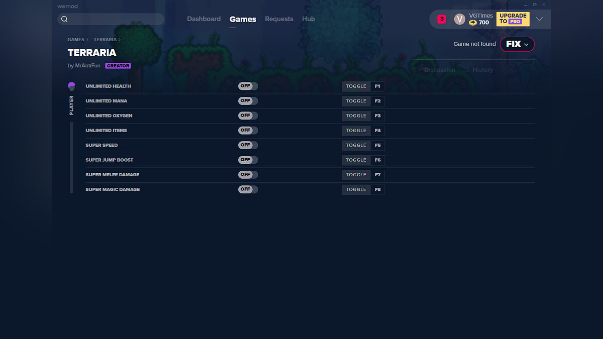 Terraria — Trainer (+8) from 05/25/2020 [WeMod]