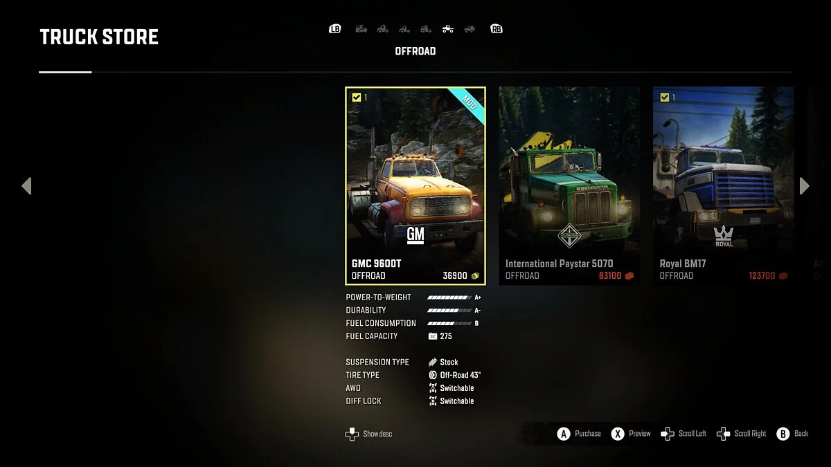 SnowRunner — GMC 9600T