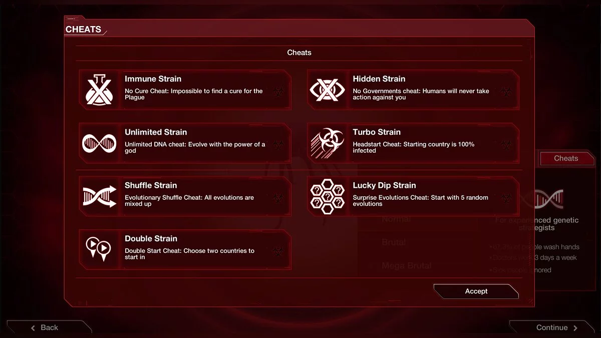 Plague Inc: Evolved — Opening all cheats