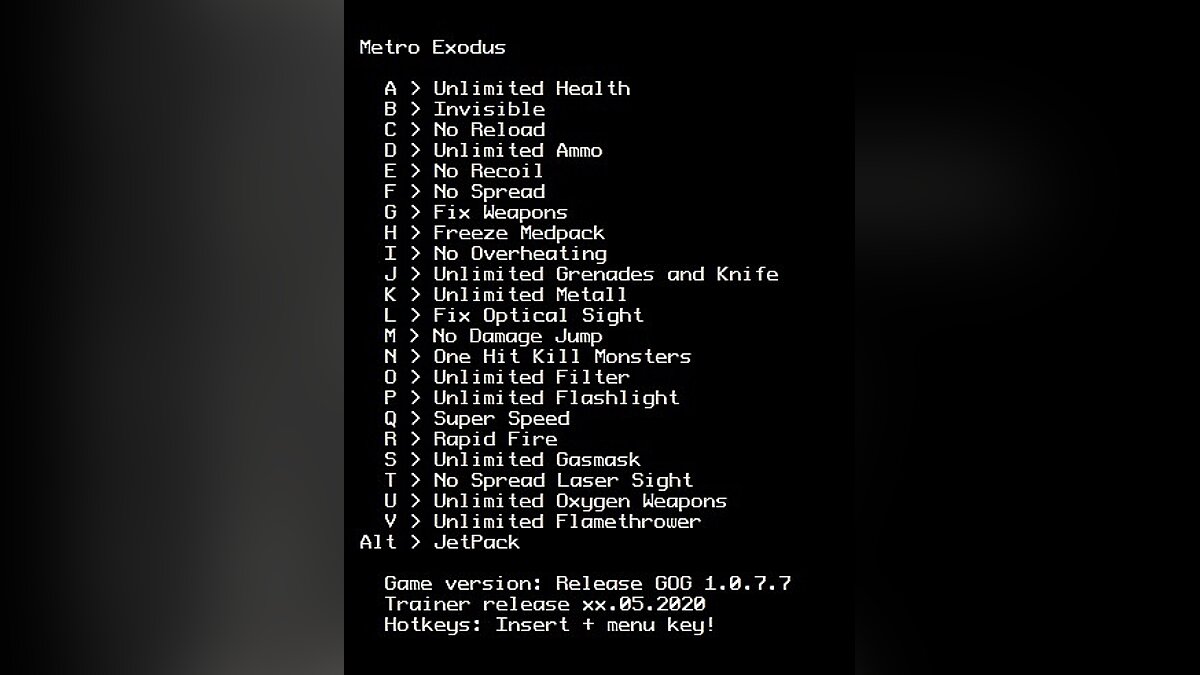 Metro Exodus — Trainer (+23) [GOG 1.0.7.7]