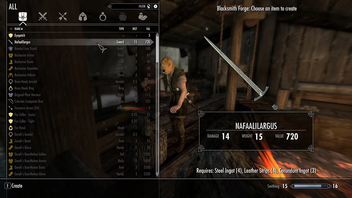 Elder Scrolls 5: Skyrim Special Edition — Sword Nafaalilargus