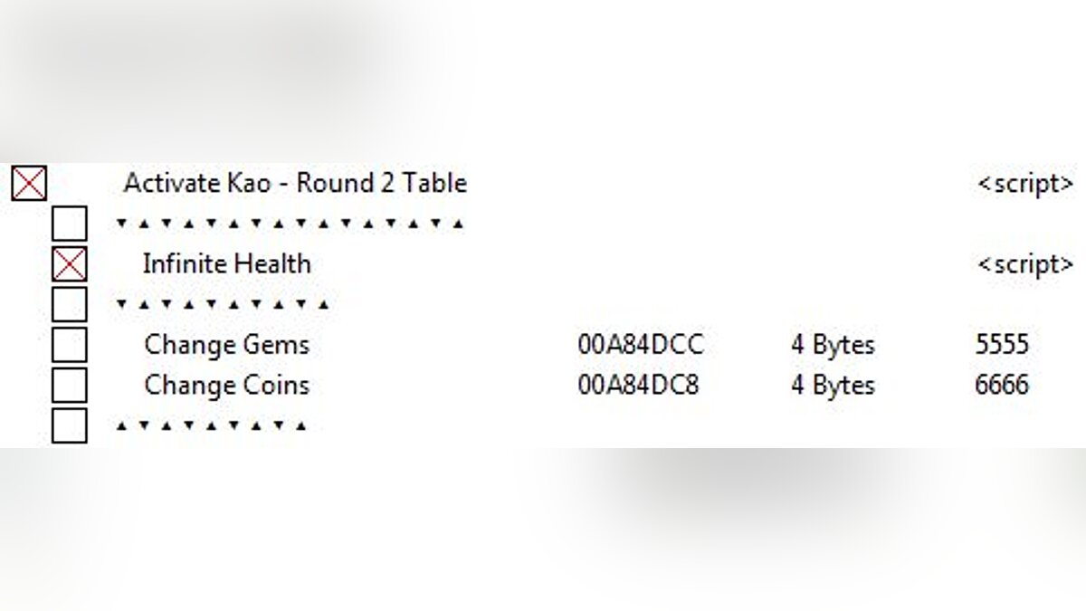 Kao the Kangaroo Round 2 — Table for Cheat Engine [UPD: 06/16/2020]