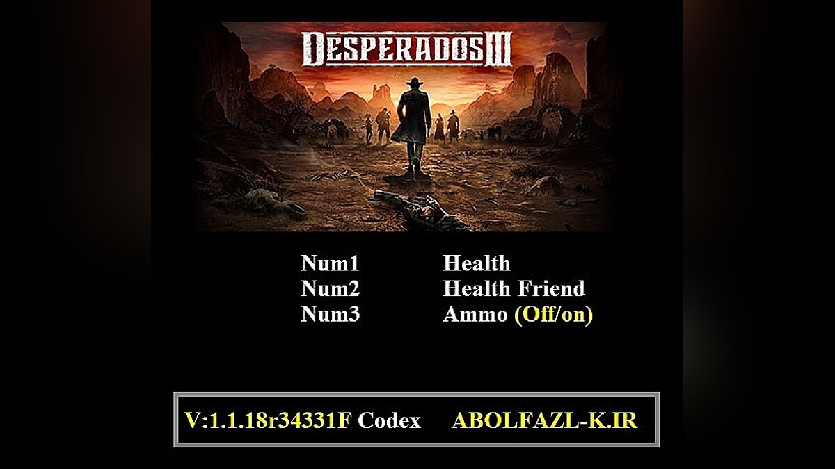 Desperados 3 — Trainer (+3) [1.1.18r34331F: CODEX]