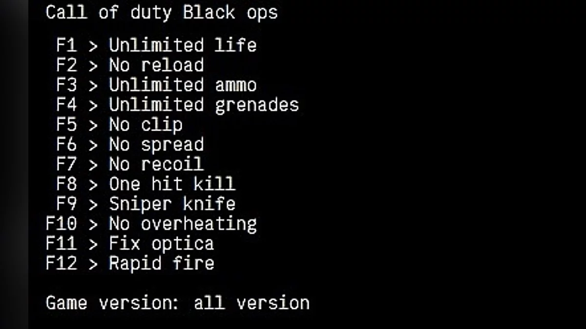 Call of Duty: Black Ops — Trainer (+12) [All Version]