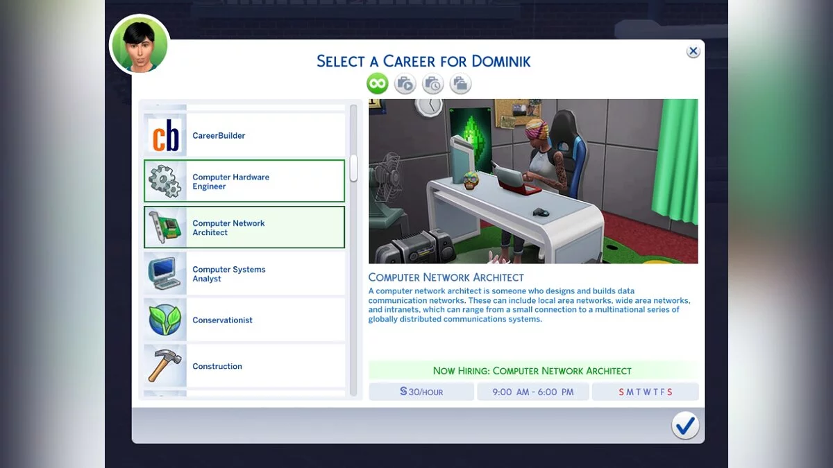 The Sims 4 — Однорівневі кар'єри