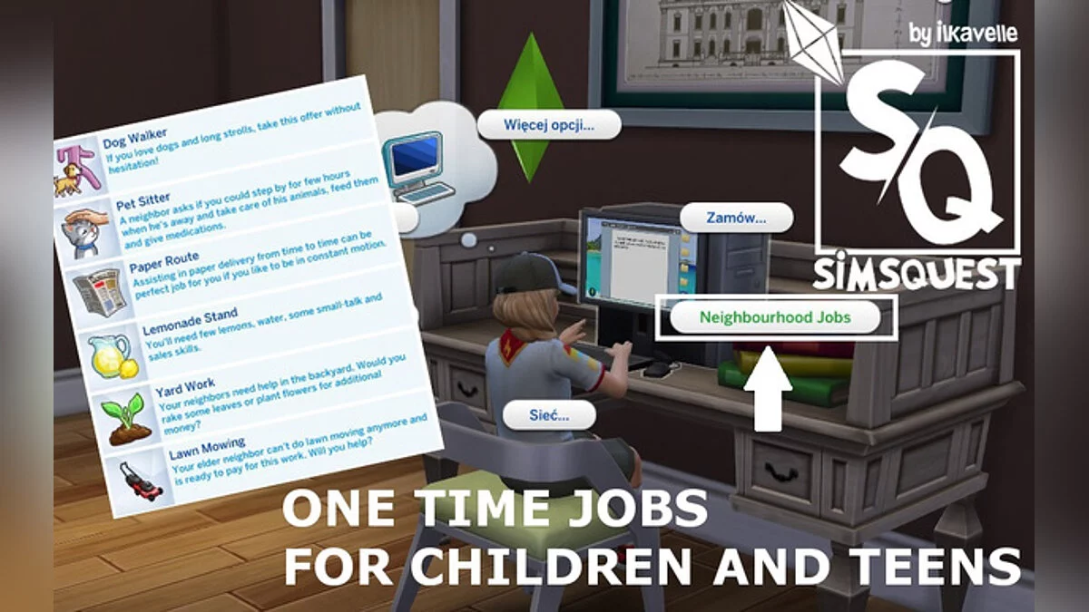 The Sims 4 — Trabajo puntual para niños y adolescentes.