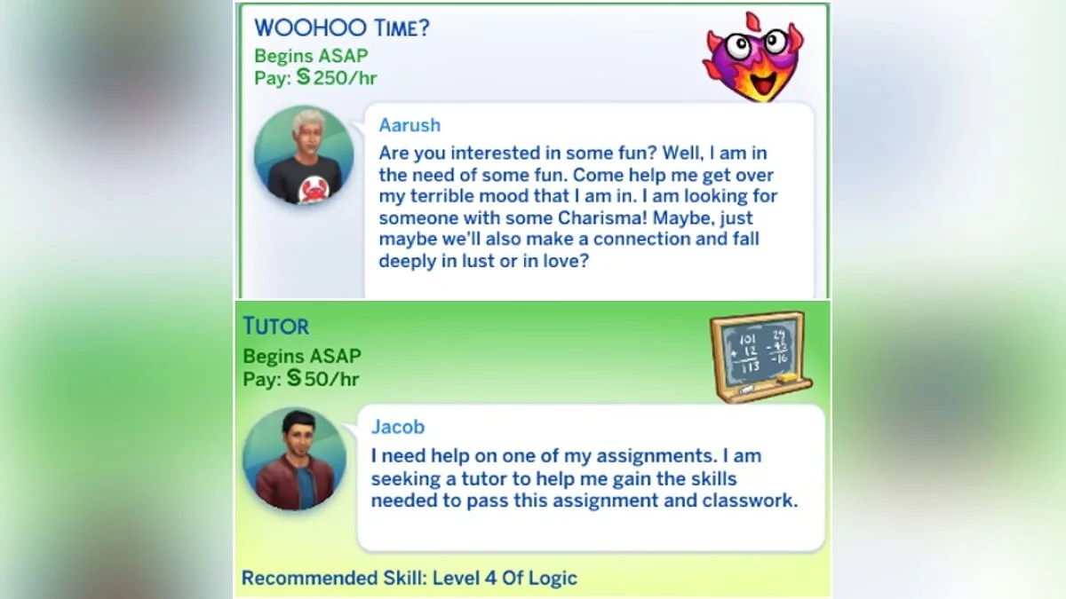 The Sims 4 — Part-time job - tutor, woohoo time