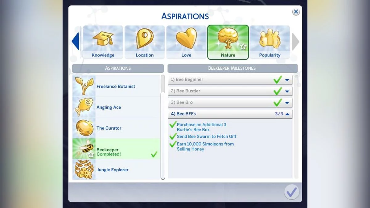 The Sims 4 — Life goal: beekeeper