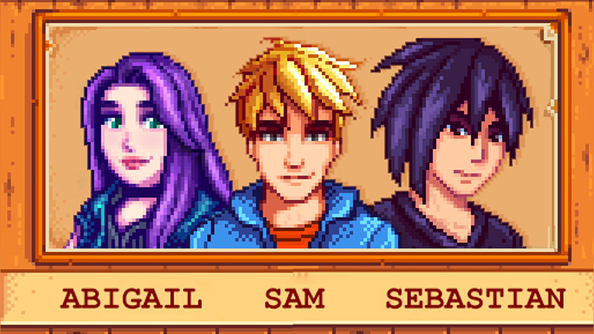 Stardew Valley — New portraits for Abigail, Sam and Sebastian