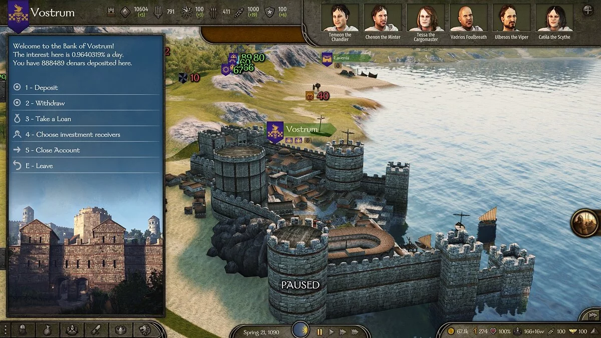 Mount & Blade 2: Bannerlord — Розрахункові фінанси