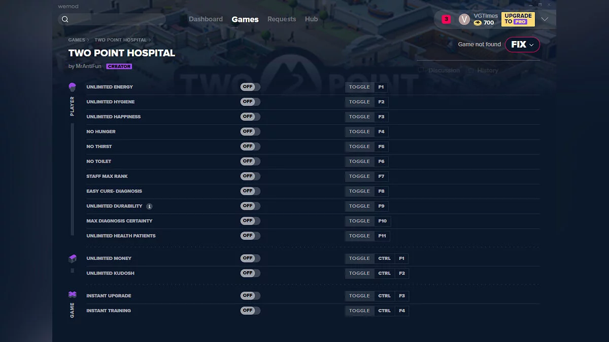 Two Point Hospital — Trener (+15) od 29.6.2020 [WeMod]