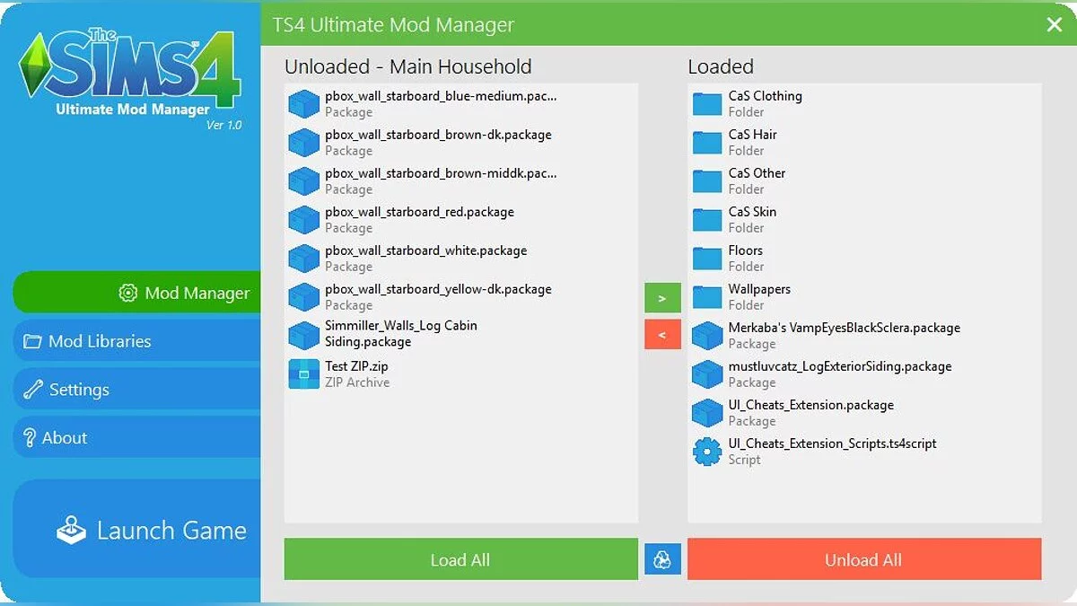 The Sims 4 — Ultimate Mod Manager V1.2 — mod management