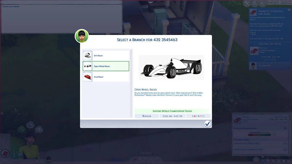 The Sims 4 — Racing career