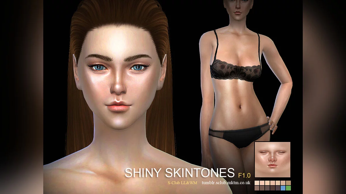 The Sims 4 — Tono de piel brillante (S-Club ts4 WMLL SHINY Skintones)