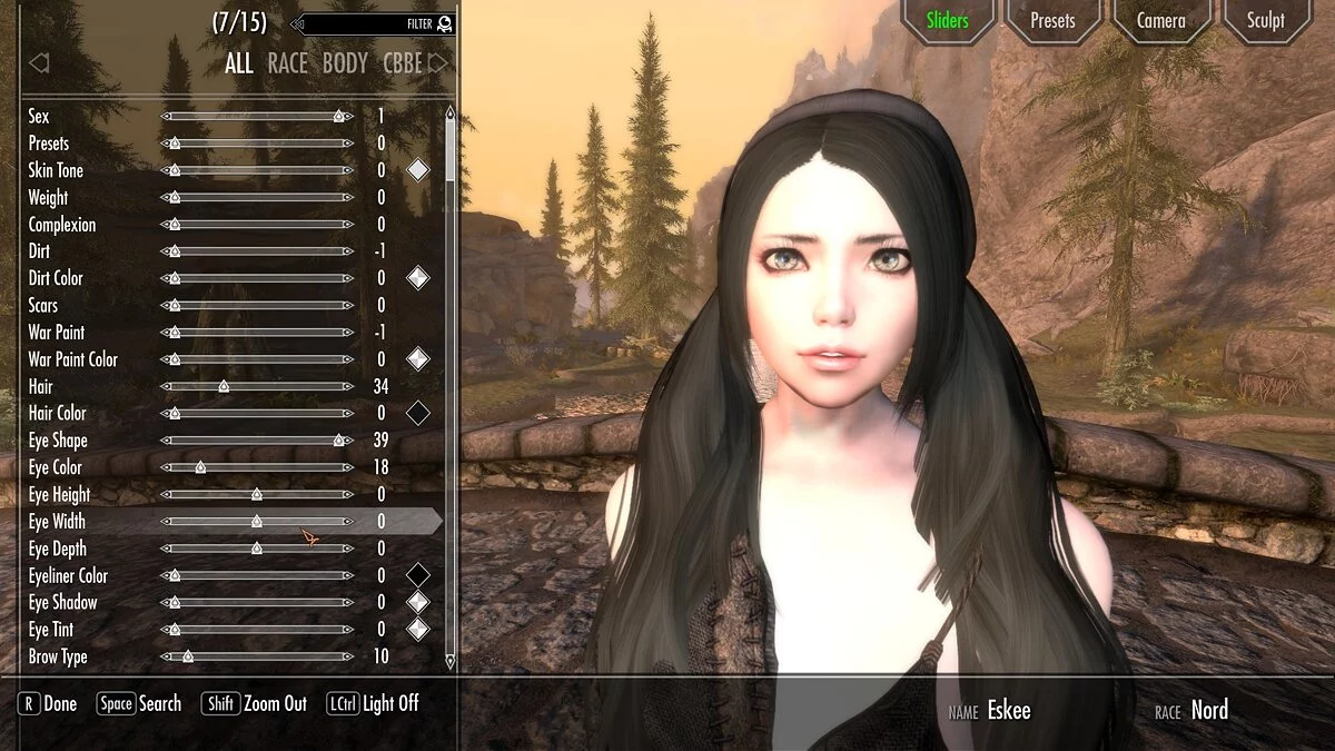 Elder Scrolls 5: Skyrim Special Edition — Жіночий пресет.