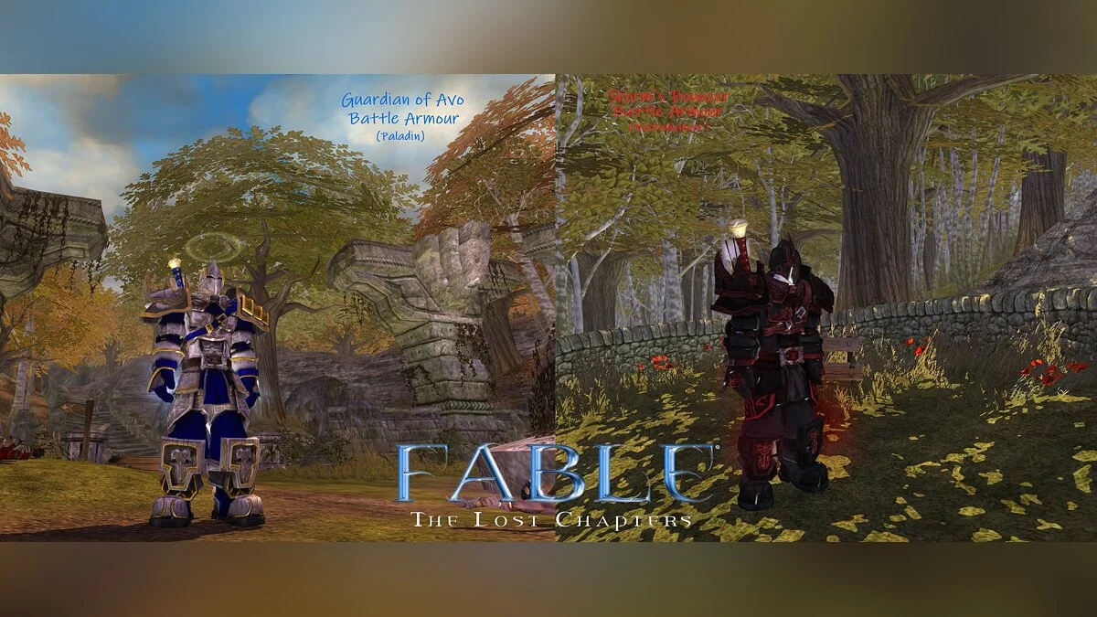 Fable: The Lost Chapters — Retextura de armadura de paladín y nigromante.