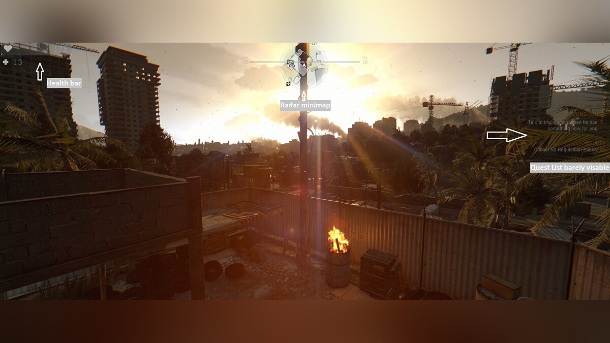 Dying Light — Improved HUD for wide screens