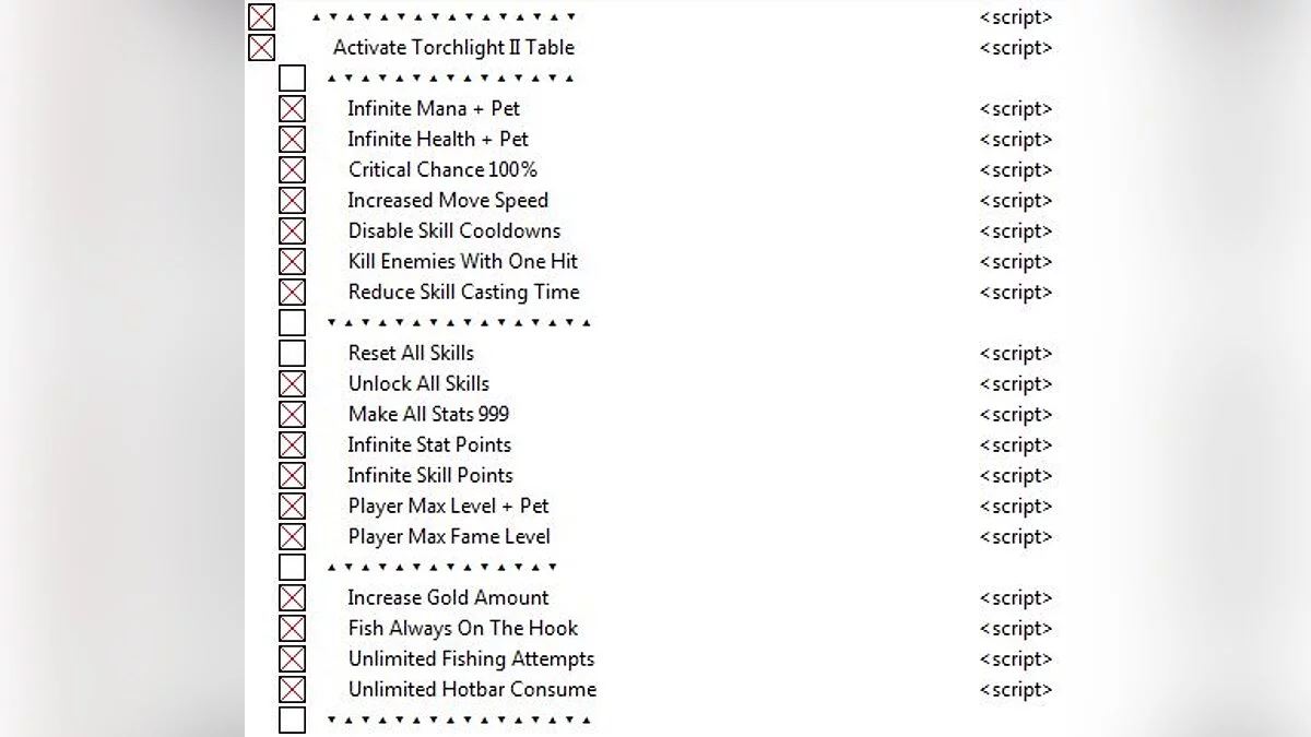 Torchlight 2 — Table for Cheat Engine [1.25.9.5: Epic / UPD: 07/25/2020]