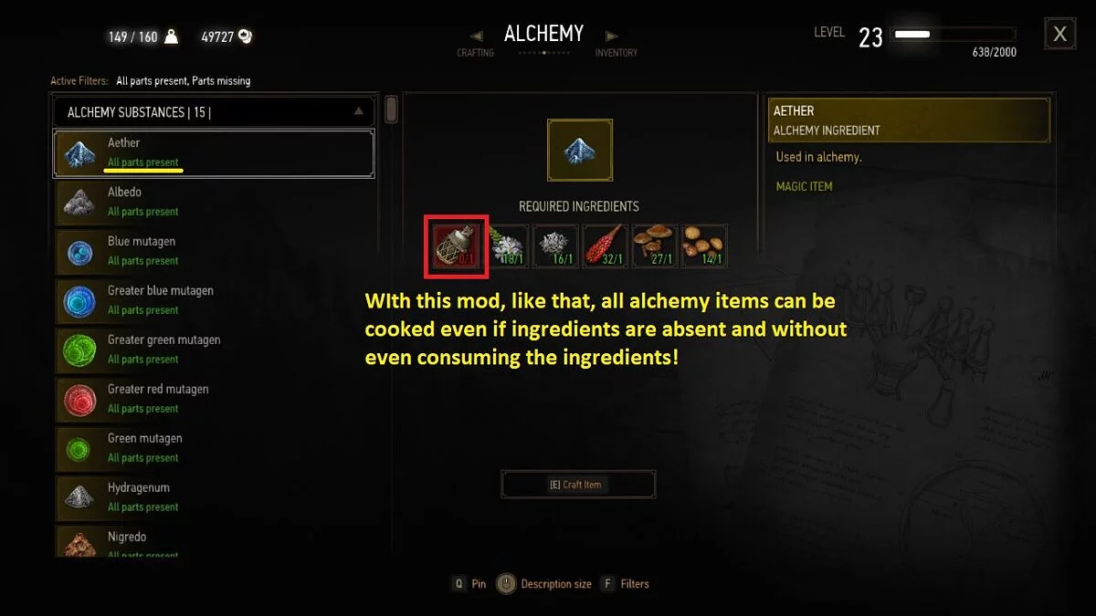 The Witcher 3: Wild Hunt - Complete Edition — Свободная алхимия