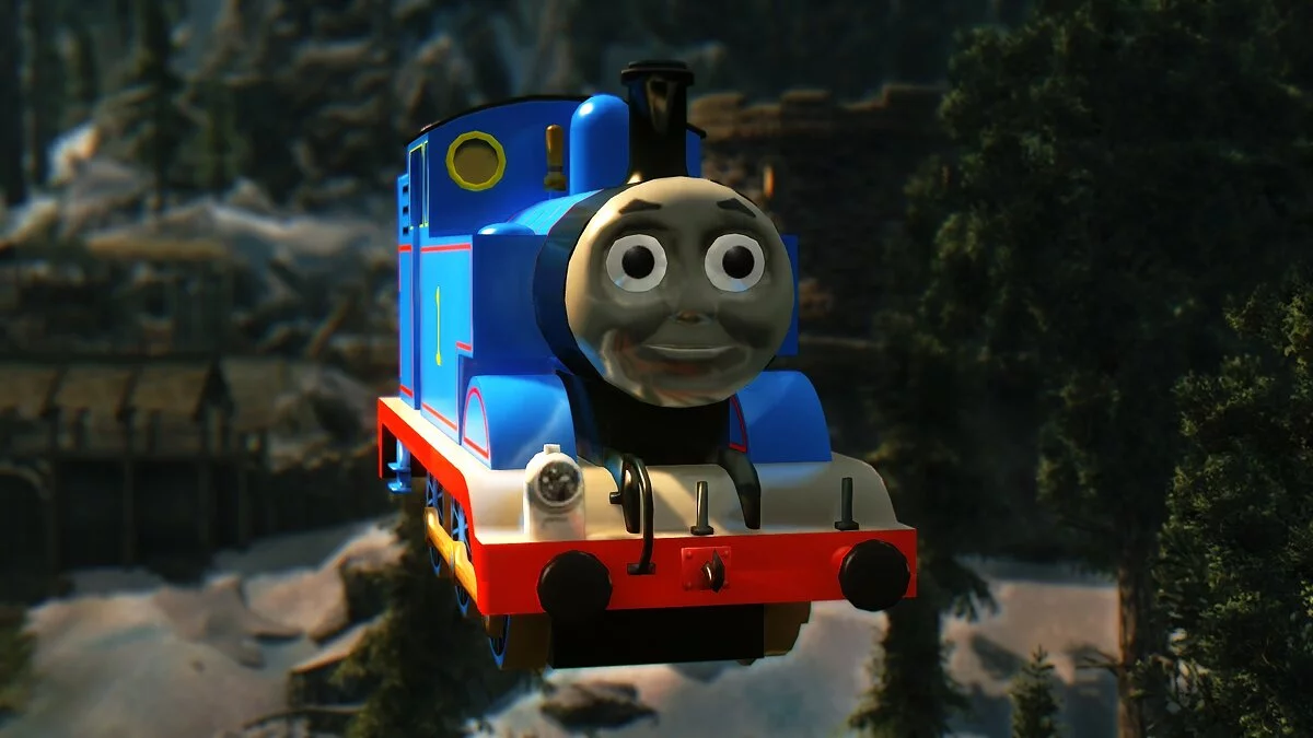 The Elder Scrolls 5: Skyrim Legendary Edition — Thomas the Tank Engine instead of a dragon