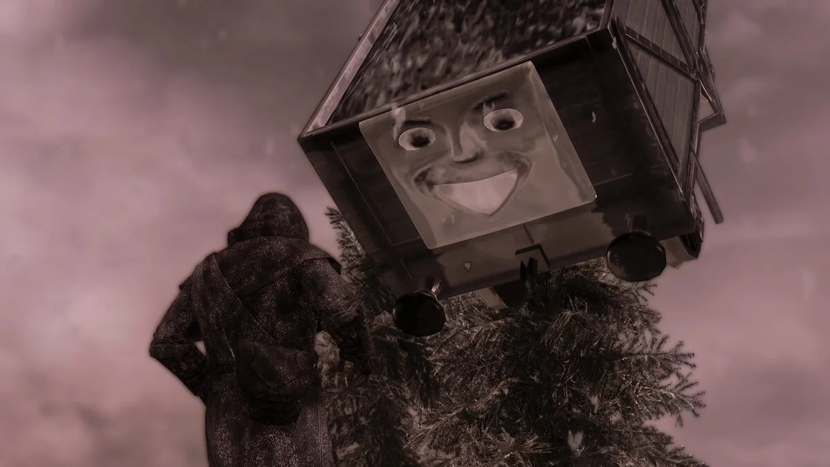 The Elder Scrolls 5: Skyrim Legendary Edition — Паровозик Томас вместо дракона