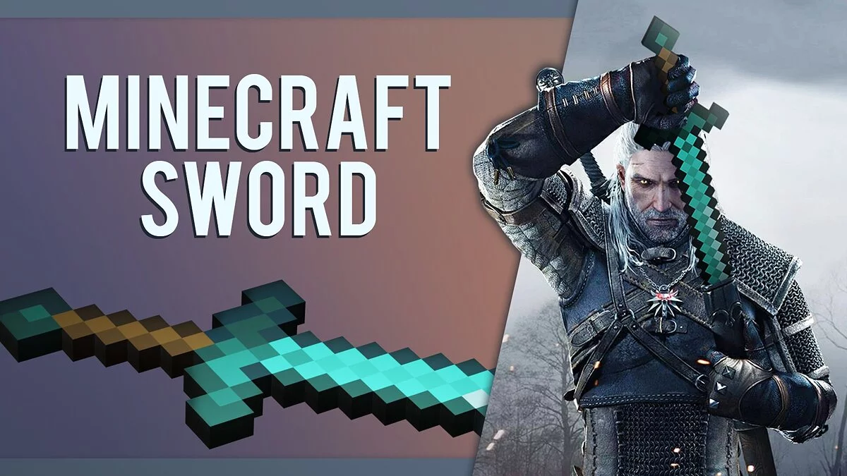 The Witcher 3: Wild Hunt — Diamond sword from Minecraft