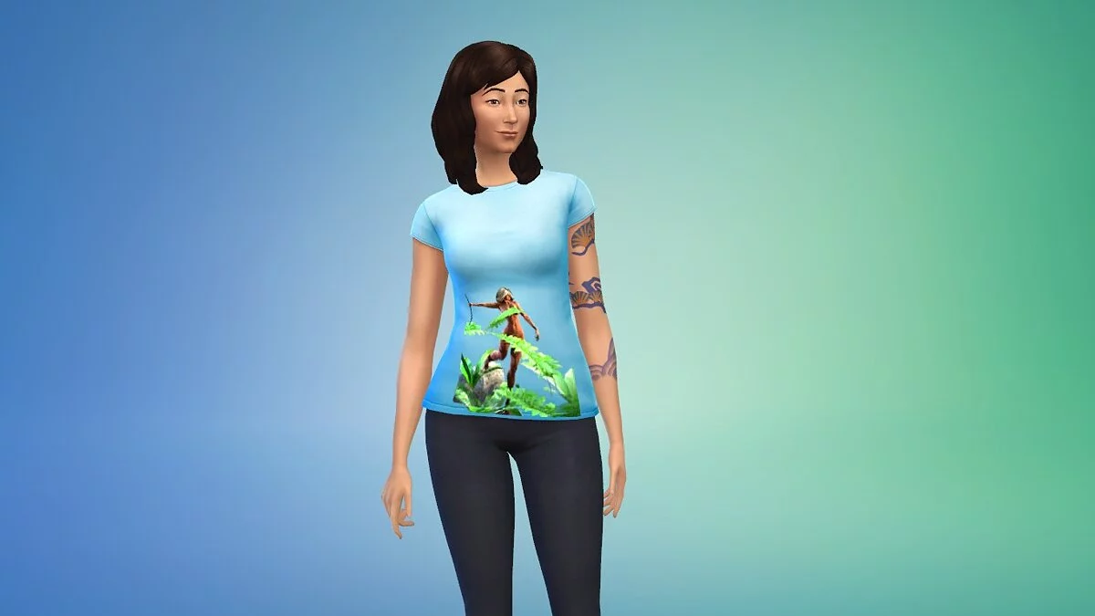 The Sims 4 — Речі з малюнком дівчини з джунглів