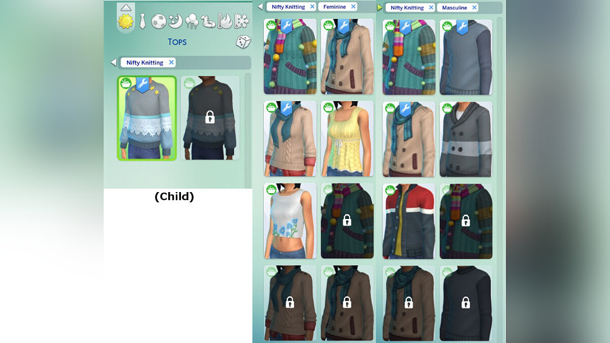 The Sims 4 — Unlocking knitted clothing items in CAS