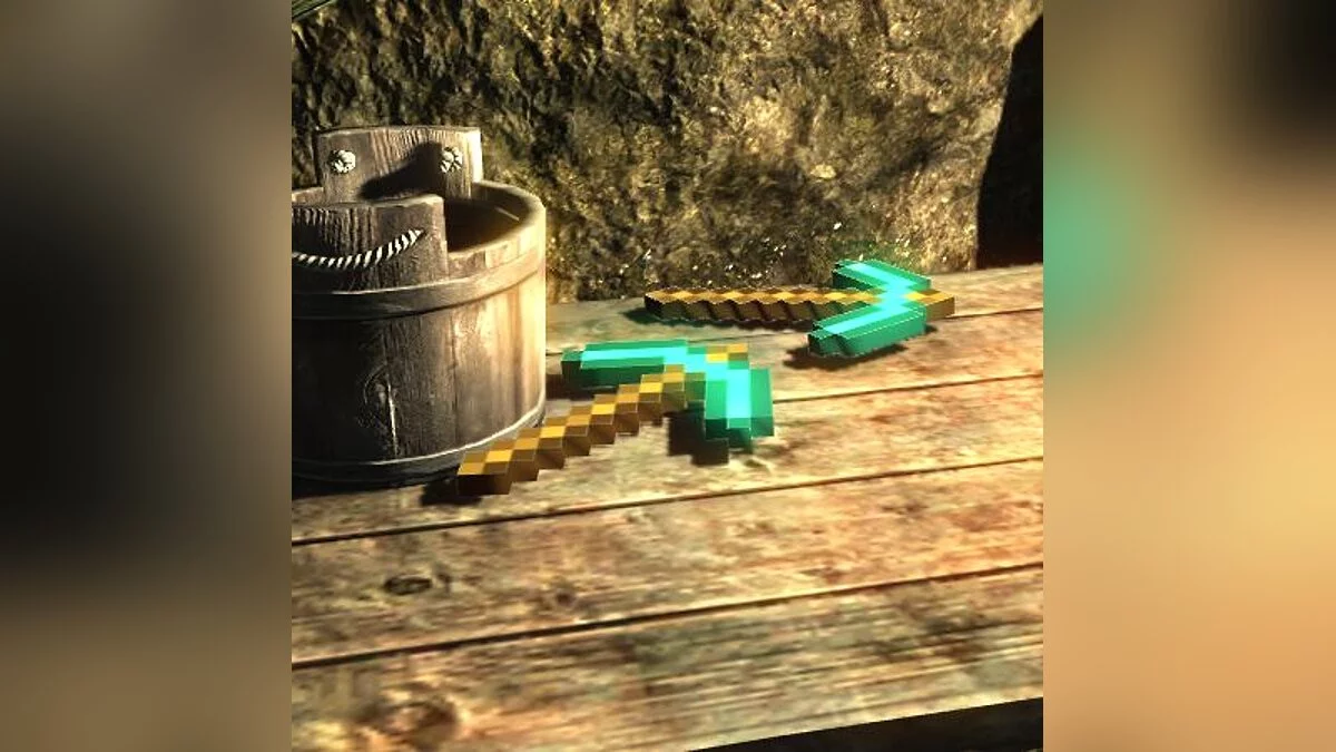 The Elder Scrolls 5: Skyrim Legendary Edition — Pickaxe from the game "Minecraft"