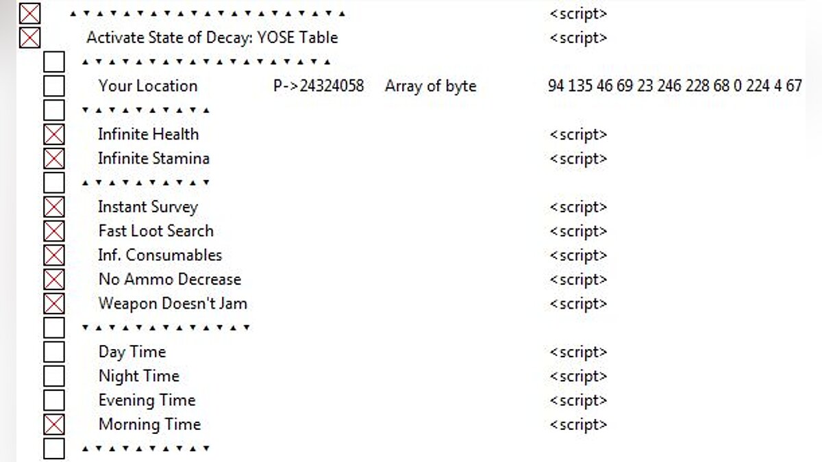 State of Decay - Year-One Survival Edition — Table for Cheat Engine [UPD: 08/15/2020]