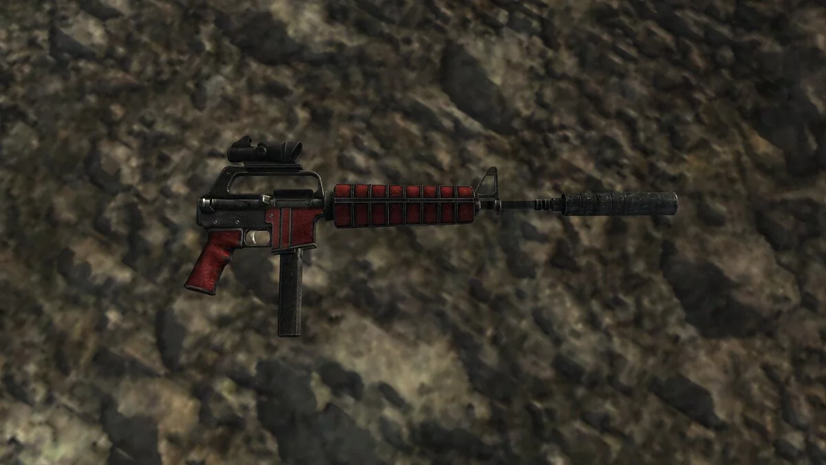 Fallout: New Vegas — Red 9mm rifle with silencer