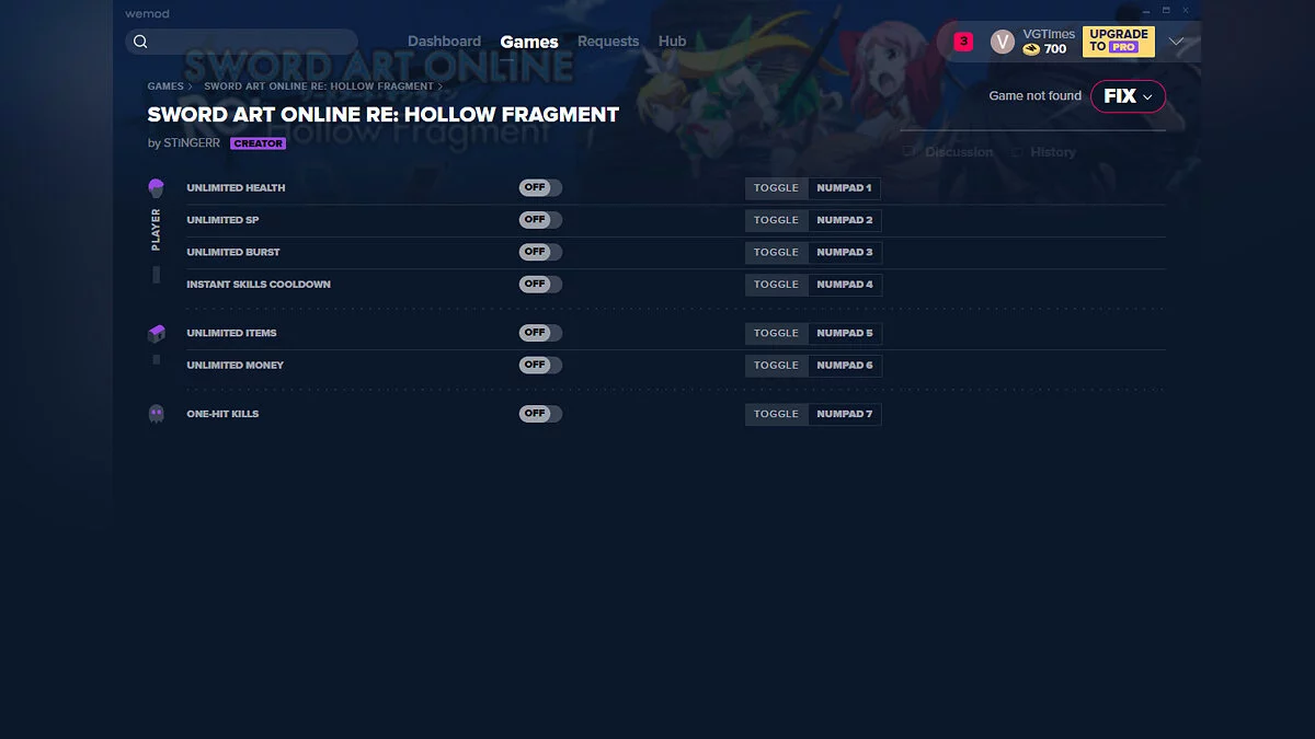 Sword Art Online: Hollow Fragment — Trainer (+7) from 08/19/2020 [WeMod]