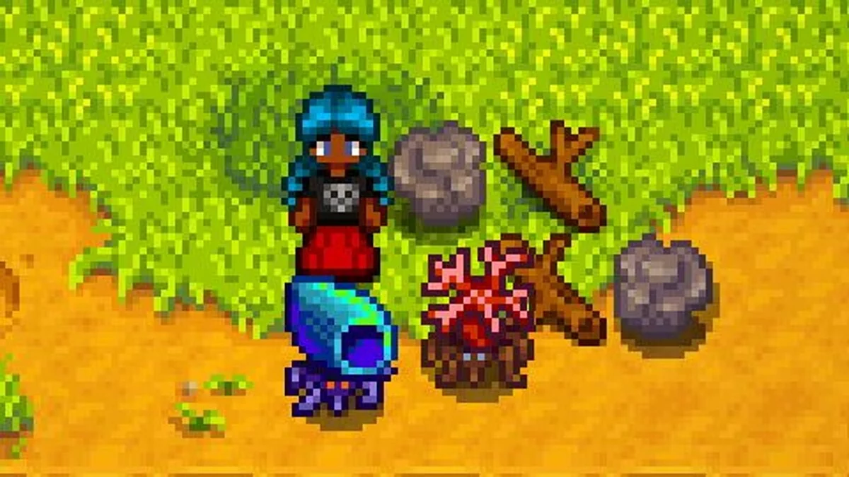 Stardew Valley — Campo mágico con monstruos.