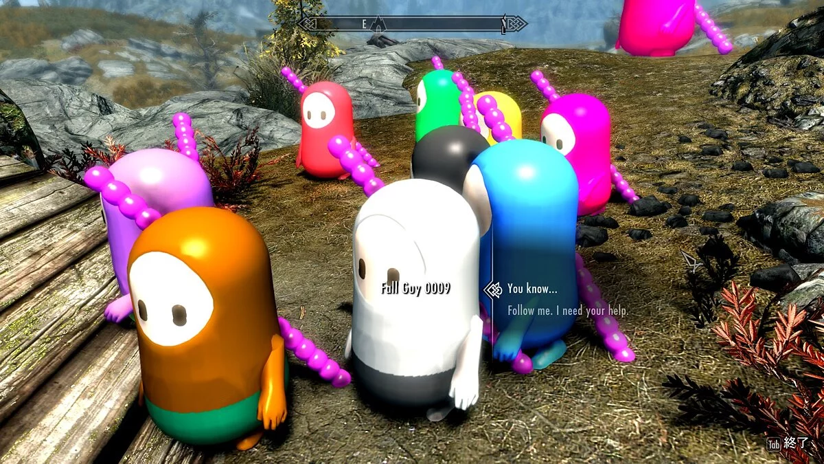 Elder Scrolls 5: Skyrim Special Edition — Персонажі з Fall Guys