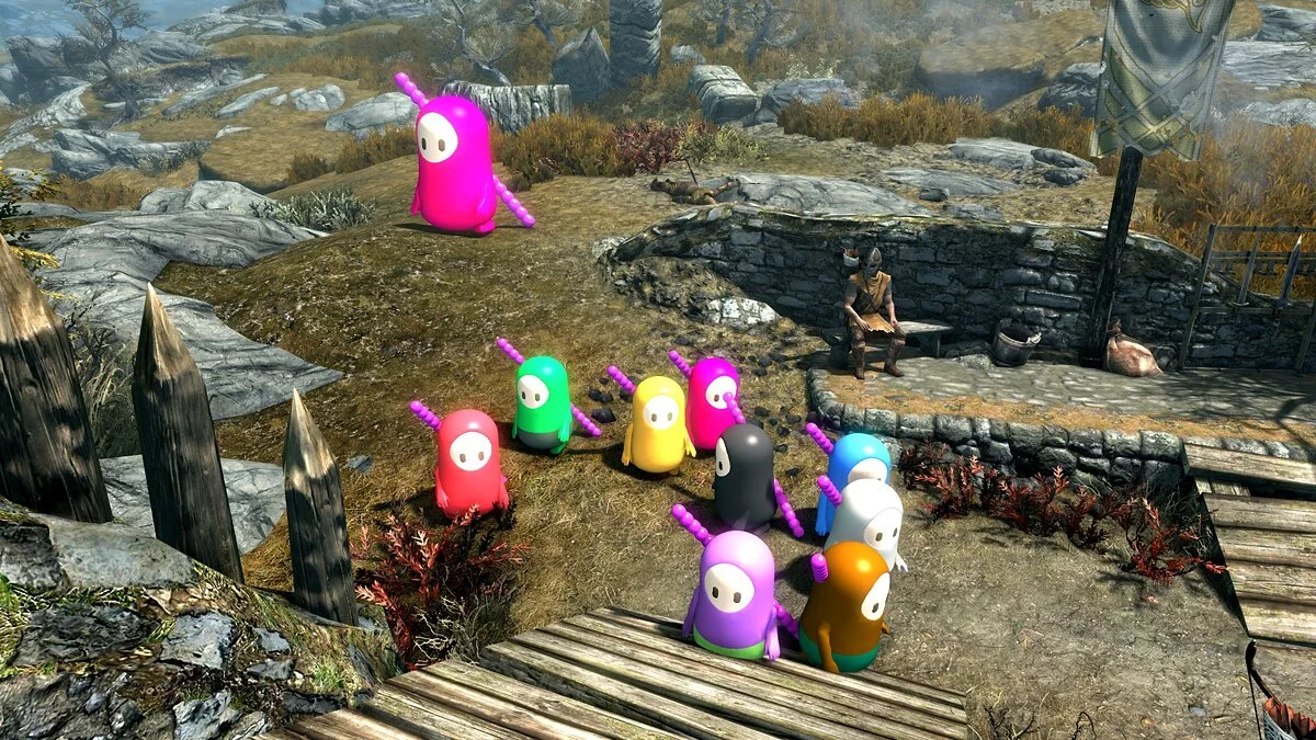 Elder Scrolls 5: Skyrim Special Edition — Персонажі з Fall Guys