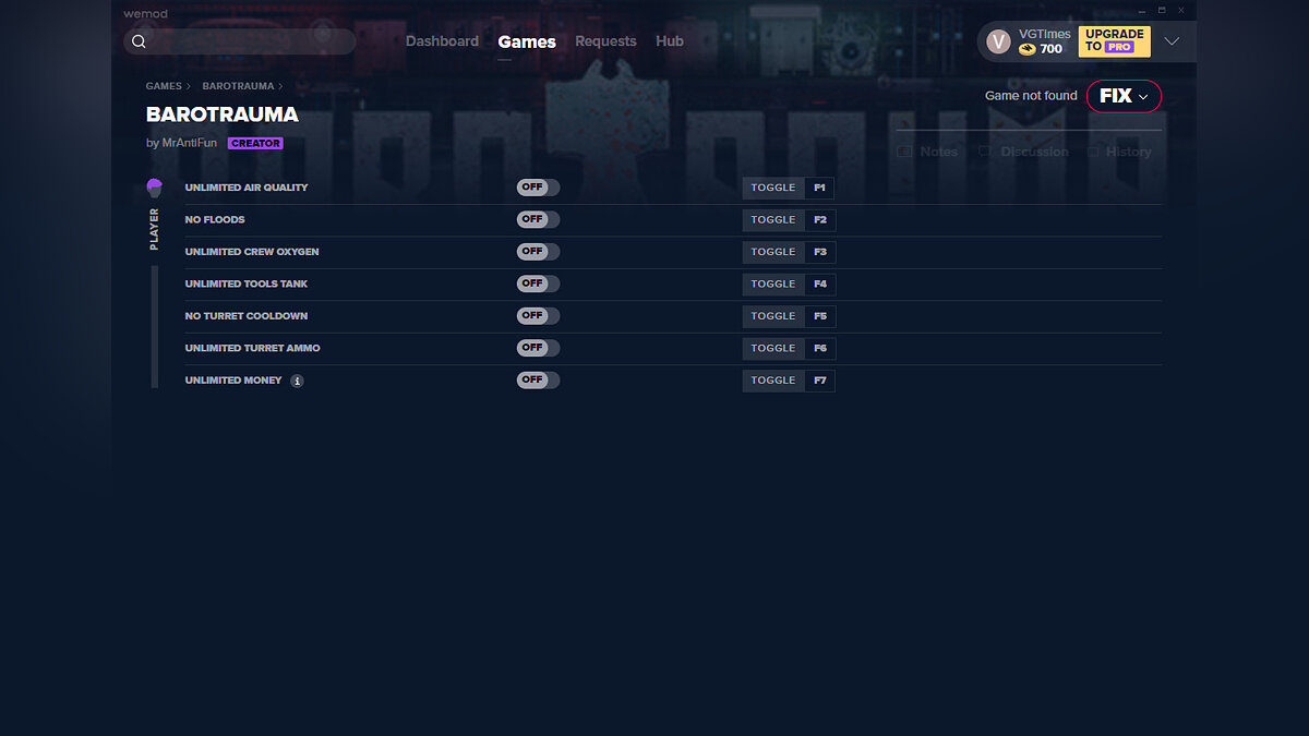 Barotrauma — Trainer (+7) from 09/31/2020 [WeMod]