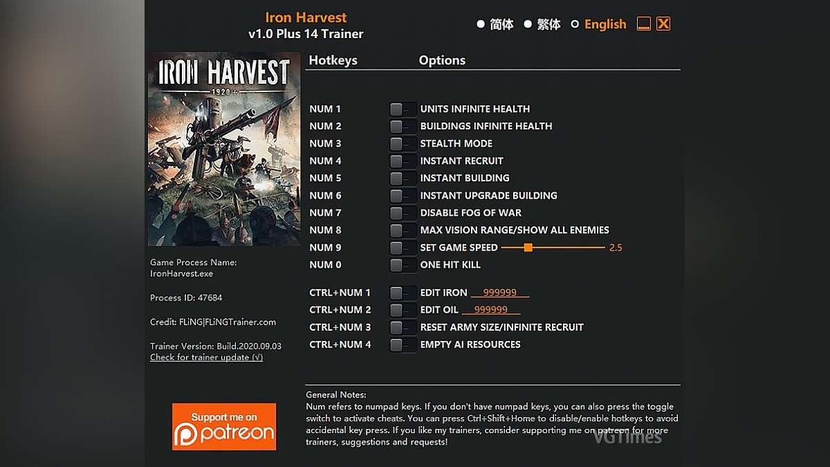 Iron Harvest — Trainer (+14) [1.0]