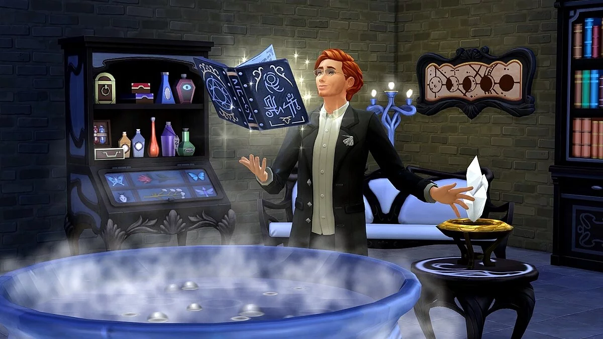 The Sims 4 — Cocinar pociones en un caldero.