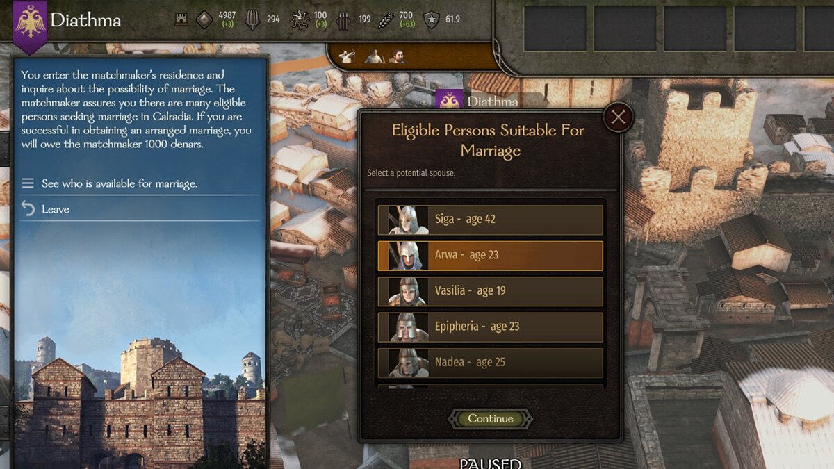 Mount &amp; Blade 2: Bannerlord — Quick marriage without searching