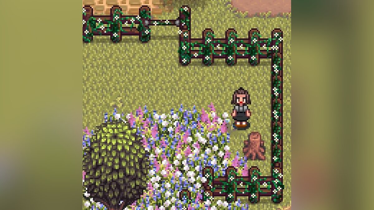 Stardew Valley — Wooden fence with grapevine