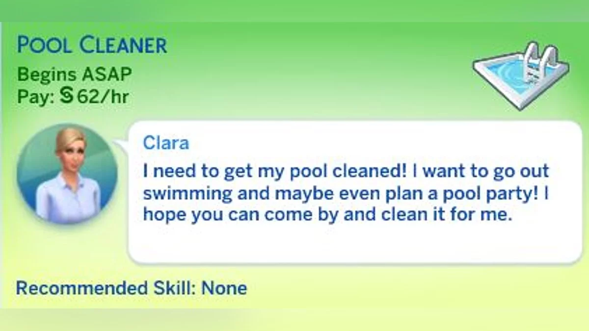 The Sims 4 — Pool cleaner